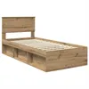 vidaXL Cadre de lit en chêne artisanal 90 x 190 cm Bois Voir les images du produit 4