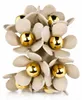 LUISIA® Halb Creolen Ohrstecker "Mia" mit Blüten | Sand Produktbild-Vorschau 7