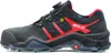A side view of a black and red safety shoe. Produktbild-Vorschau