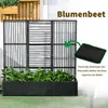 Outsunny Polyrattan Hochbeet mit Rankgitter, Blumenkasten Produktbild-Vorschau 7