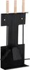 relaxdays 10028788_0 relaxdays Kaminbesteck schwarz, braun Náhľad obrázku produktu 1