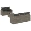 Design 6-tlg. Garten-Sofagarnitur mit Kissen Grau Poly Produktbild-Vorschau 2