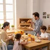 Relaxdays Eck-Brotkasten Bambus, 2 Etagen, Brotlade mit Produktbild-Vorschau 3