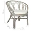 vidaXL Chaise de salle à manger avec coussin Gris Naturel Voir les images du produit 7