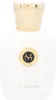A close-up shot of a white perfume bottle with a gold cap and a circular emblem. Anteprima dell’immagine prodotto