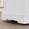 Detailansicht der Rollen und Unterschrankkante der SoBuy Kücheninsel FKW41-II-WN Produktbild-Vorschau
