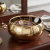 Bloempot, keramische schaal, gouden glans, diameter 19,5 Productafbeelding-voorbeeld 5