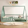 A child's bedroom with a green house-shaped bed, toys, and a rug. Produktbild-Vorschau