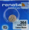 Renata Watch 364 Uhrenbatterie SR621SW MF 0% Mercury Produktbild-Vorschau 1
