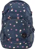 A blue backpack with a polka dot pattern. Voir les images du produit