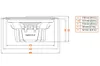 A diagram showing the dimensions of a speaker with a table of measurements. Náhľad obrázku produktu