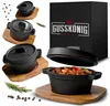 GUSSKÖNIG Dutch Oven Set Mini mit Holz-Untersetzer - 4x Produktbild-Vorschau 1