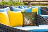 MuchoWow® Outdoor Kissen - Stilleben mit Blumen - Gemälde Produktbild-Vorschau 4