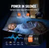 A baby sleeping peacefully in a crib, with a fan and sound wave graphics in the foreground. Podgląd zdjęcia produktu