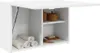 A white wall-mounted cabinet with its door open, revealing shelves with towels, wooden containers, and soap. Anteprima dell’immagine prodotto