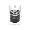 A product shot of a Bosch oil filter with dimensions indicated. Produktbild-Vorschau