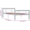 vidaXL Bettgestell Grau und Weiß Metall 100 × 200 cm -  Produktbild-Vorschau 7