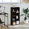 vidaXL Bücherregal Schwarz Eichen-Optik 50 x 25 x 102 cm Produktbild-Vorschau 2