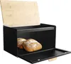Navaris Brotkasten Metall Groß Schwarz - Brotbox Küche mit Produktbild-Vorschau 1