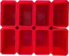 A top-down view of eight empty red modular storage bins arranged in two rows of four. Anteprima dell’immagine prodotto