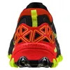 Hinteransicht der Trailrunningschuhe Bushido II von La Sportiva in Schwarz; Rot und Gelb. Produktbild-Vorschau