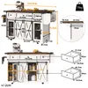 Carrello da cucina MODFU bianco con cinque rotelle, isola Anteprima dell’immagine prodotto 6
