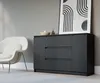 Komoda, matná černá, 120 x 39 x 78 cm, 2 dvířka, 3 zásuvky Náhled obrázku produktu 2