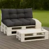 Outdoor furniture set on a wooden deck with a grassy background. Produktbild-Vorschau