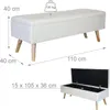 Banc de rangement en lin avec pieds en bois - Assise Voir les images du produit 3