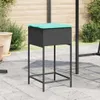 vidaXL Tabouret de bar de jardin avec coussin 2 pcs. noir Voir les images du produit 2