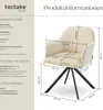 tectake® Samt-Drehstuhl Lona gepolstert 56 x 59 x 81 cm Produktbild-Vorschau 5