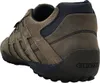 A rear-side view of a gray and navy Geox sneaker. Anteprima dell’immagine prodotto
