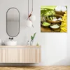 Leinwandbild Blumen Palme Kerze 40x40 Feeby Grün bild für Produktbild-Vorschau 2