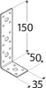 20x Winkelverbinder 150x50x35mm verzinkt Lochplattenwinkel Produktbild-Vorschau 3