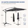 Puluomis Sonnenschirm verstellbare Ampelschirm mit Kurbel Produktbild-Vorschau 4