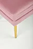 A close-up of a pink upholstered bench with a gold leg. Náhľad obrázku produktu