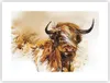 Poster - Poster ohne Rahmen - Stier Scotch Aquarell - 40x30 Produktbild-Vorschau 1