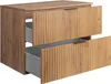 A two-drawer vanity unit with a wood-grain finish and ribbed drawer fronts. Produktbild-Vorschau