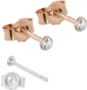 1 Paar 2,3mm Ohrstecker 925 Sterling Silber Rosegold Produktbild-Vorschau 2