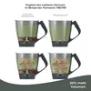 A comparison of the usable cooking space in a Thermomix TM6/TM5 mixing pot, showing two different lid types and two different food loading scenarios. Produktbild-Vorschau