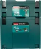 Two stacked teal plastic tool cases with labels showing power tools. Produktbild-Vorschau