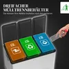 HOMCOM Odpadkový kôš 3x20 l z nehrdzavejúcej ocele s vekom Náhľad obrázku produktu 4