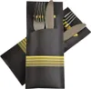 520x Pochetto Bestecktaschen 200x85mm schwarz gelbe Produktbild-Vorschau 1