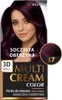 A box of hair dye with a model displaying the hair color. Produktbild-Vorschau