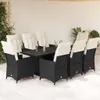 vidaXL 9-dielny záhradný jedálenský set s vankúšmi Black Náhľad obrázku produktu 2