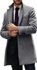 ASKSA Pánský zimní vlněný kabát, dlouhý slim fit business Náhled obrázku produktu 1
