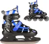 A pair of inline skates and ice skates are shown side-by-side against a white background. Voir les images du produit