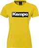 A yellow t-shirt with a black box containing the word "Kempa" in white text. Voir les images du produit