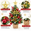 Mini Weihnachtsbaum 57 cm mit LED-Lichterkette & Deko-Set – Produktbild-Vorschau 4