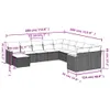 11-tlg. Garten-Sofagarnitur mit Kissen Schwarz Poly Rattan Produktbild-Vorschau 3